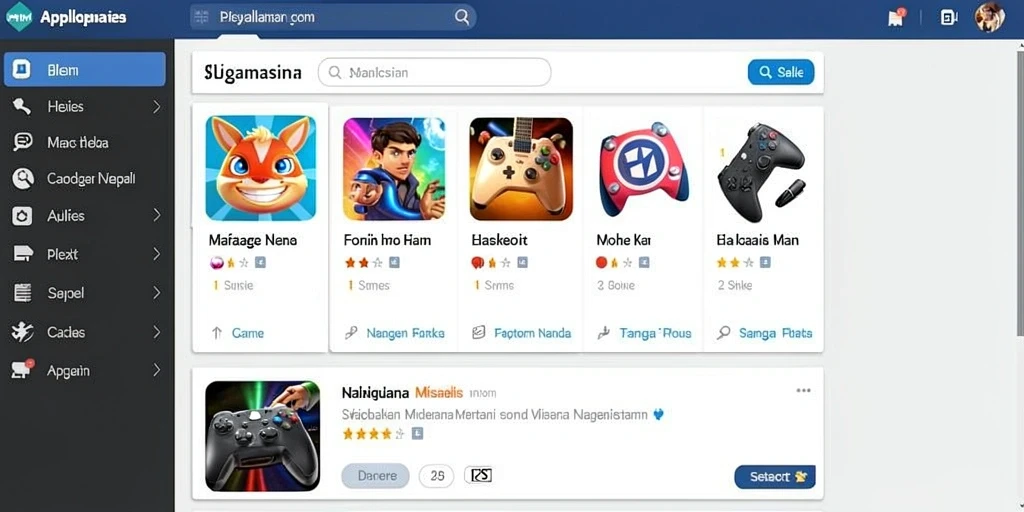 Screenshot menampilkan tampilan antarmuka permainan yang interaktif.
